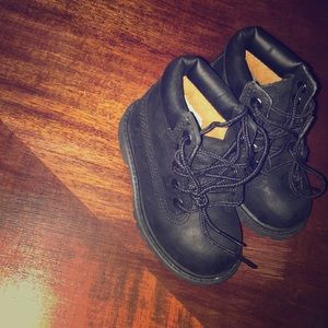 Toddler black team timberland boots size 5